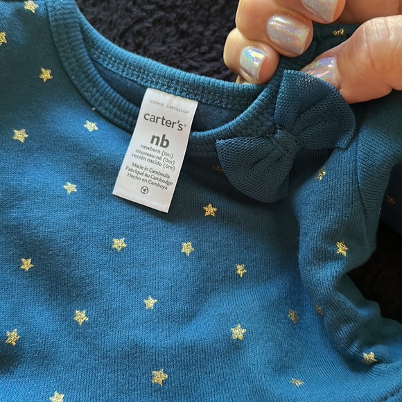 Carter's 2-Piece Peplum Stars Top & Legging Set Newborn Baby & Toddler Girl NWT - Picture 7 of 15